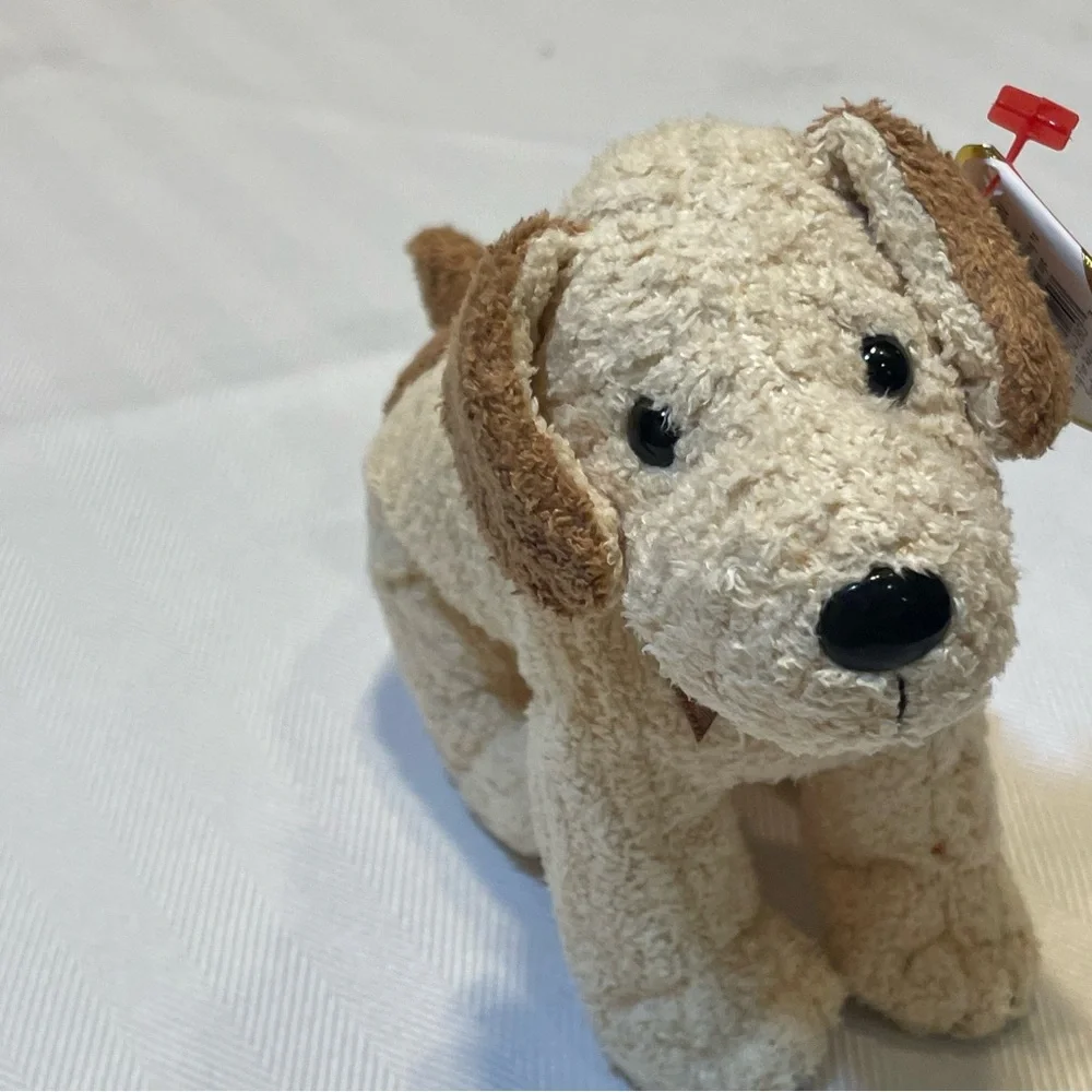 Ty Beanie Baby Dog Rufus. Tan and brown NWT